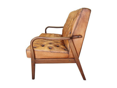 Montpellier Settee - Antique Light Brown Leather at online8 furniture store Auckland