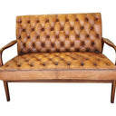 Montpellier Settee - Antique Light Brown Leather at online8 furniture store Auckland