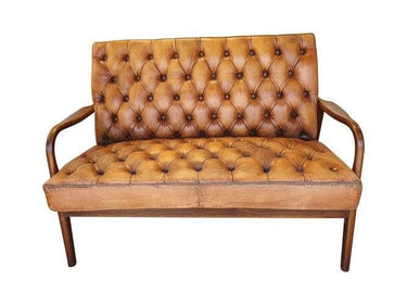 Montpellier Settee - Antique Light Brown Leather at online8 furniture store Auckland