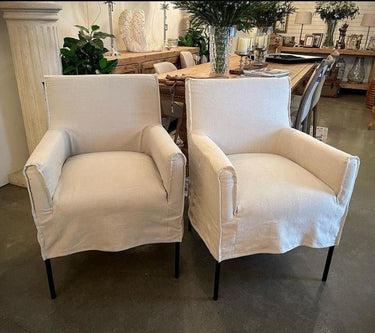 Montrouge Slip Cover Dining Chair-Pastel Grey at online8 furniture store Auckland