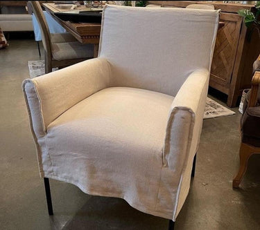 Montrouge Slip Cover Dining Chair-Pastel Grey at online8 furniture store Auckland