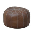 Moroccan Leather Pouf | Ottoman at online8 furniture store Auckland