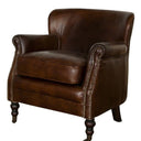 Mortimer Leather Armchair - Vintage Cigar at online8 furniture store Auckland