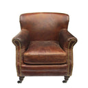 Mortimer Leather Armchair - Vintage Cigar at online8 furniture store Auckland