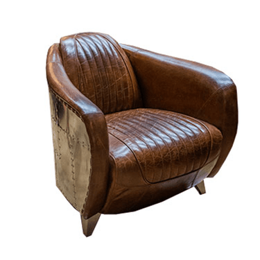 Mustang Aged Leather Armchair - Vintage Cigar at online8 furniture store Auckland