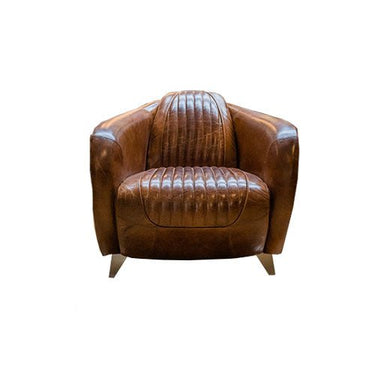 Mustang Aged Leather Armchair - Vintage Cigar at online8 furniture store Auckland