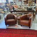 Mustang Aged Leather Armchair - Vintage Cigar at online8 furniture store Auckland