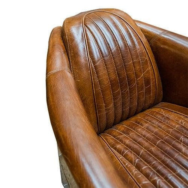 Mustang Aged Leather Armchair - Vintage Cigar at online8 furniture store Auckland