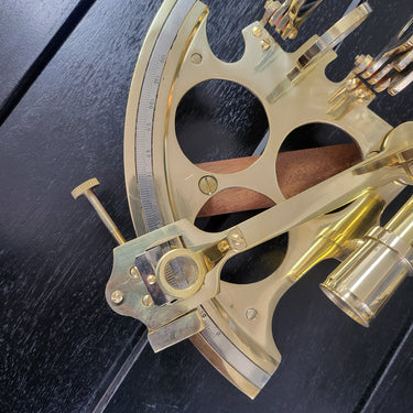 Nautical Solid Brass Sextant With Wooden Box at online8 furniture store Auckland