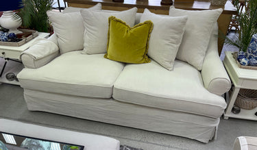 Newport 2.5 Seater Slip Cover Sofa- Salt & Pepper at online8 furniture store Auckland
