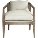 Newport Fabric Armchair - Oak & Linen at online8 furniture store Auckland