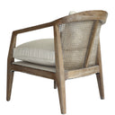 Newport Fabric Armchair - Oak & Linen at online8 furniture store Auckland