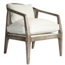Newport Fabric Armchair - Oak & Linen at online8 furniture store Auckland