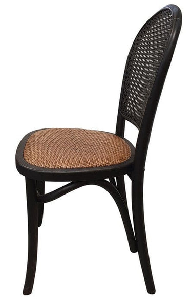 Oak Dining Chair - Antique Black at online8 furniture store Auckland
