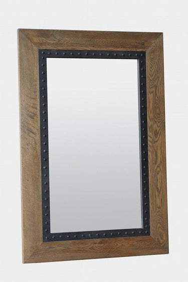 Oak Wall/Floor Mirror Iron Frame at online8 furniture store Auckland