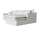 Orlando Slip Cover Sofa with Chaise - Natural at online8 furniture store Auckland