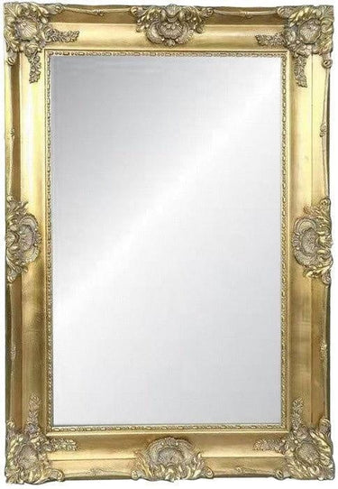 Ornate Bevelled Floor Mirror – Antique Gold at online8 furniture store Auckland