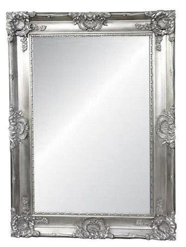 Ornate Bevelled Floor Mirror – Antique Silver at online8 furniture store Auckland