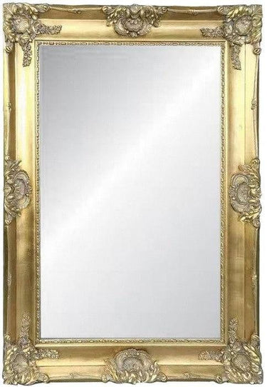 Ornate Bevelled Wall Mirror – Antique Gold at online8 furniture store Auckland