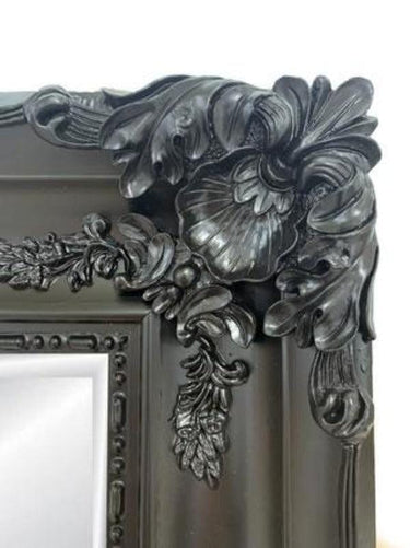 Ornate Bevelled Wall Mirror – Black at online8 furniture store Auckland
