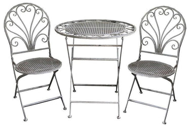 Outdoor Ornated Bistro Set - Antique Grey at online8 furniture store Auckland