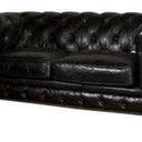 Oxford Chesterfield Aged Leather 2 Seater Sofa - Belon Black at online8 furniture store Auckland