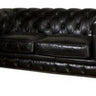 Oxford Chesterfield Aged Leather 2 Seater Sofa - Belon Black at online8 furniture store Auckland