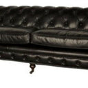 Oxford Chesterfield Aged Leather 3 Seater Sofa - Belon Black at online8 furniture store Auckland