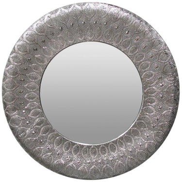 Panama Mirror Round Silver at online8 furniture store Auckland