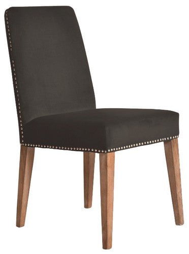 Pascal Dining Chair - Dark Grey Velvet at online8 furniture store Auckland