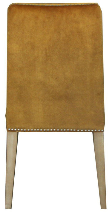 Pascal Dining Chair - Mustard Velvet at online8 furniture store Auckland
