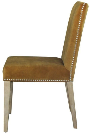 Pascal Dining Chair - Mustard Velvet at online8 furniture store Auckland
