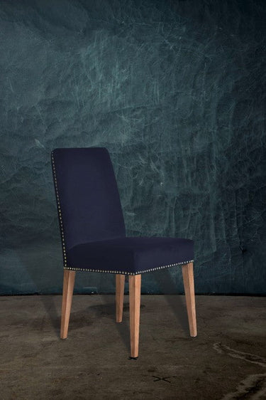 Pascal Dining Chair - Navy Blue Velvet at online8 furniture store Auckland