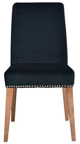 Pascal Dining Chair - Navy Blue Velvet at online8 furniture store Auckland