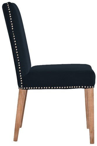 Pascal Dining Chair - Navy Blue Velvet at online8 furniture store Auckland