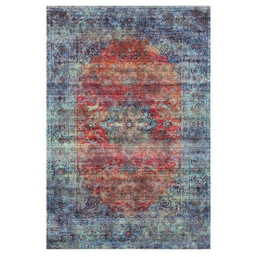 Primera Osa Blue Orange Rug at online8 furniture store Auckland