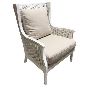Raffles Rattan Armchair - Antique White at online8 furniture store Auckland