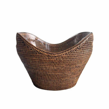 Rattan Drinks Holder | Ice Bucket With Plastic Insert at online8 furniture store Auckland