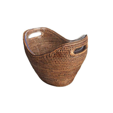 Rattan Drinks Holder | Ice Bucket With Plastic Insert at online8 furniture store Auckland
