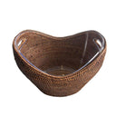Rattan Drinks Holder | Ice Bucket With Plastic Insert at online8 furniture store Auckland