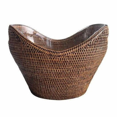 Rattan Drinks Holder | Ice Bucket With Plastic Insert at online8 furniture store Auckland