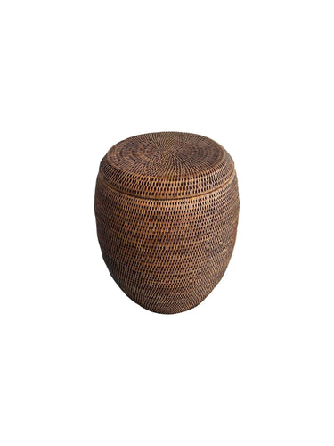 Rattan drum laundry Basket with Lid at online8 furniture store Auckland