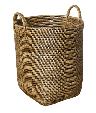 Rattan Laundry Basket with Handles at online8 furniture store Auckland