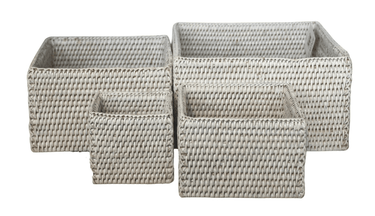 Rattan Stacking Boxes S/4 at online8 furniture store Auckland