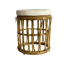 Rattan Stool with White Canvas Seat at online8 furniture store Auckland