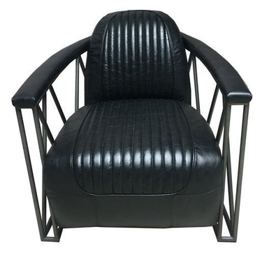 Rider Leather Armchair - Belon Black at online8 furniture store Auckland