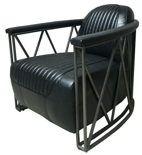 B52 Leather Armchair Belon Black
