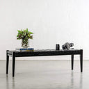 Rupert Bench Black Leather at online8 furniture store Auckland