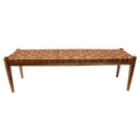 Rupert Bench Tan Leather at online8 furniture store Auckland