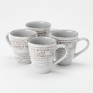 Rustic Fare Mug 14oz Set/4 - cream at online8 furniture store Auckland
